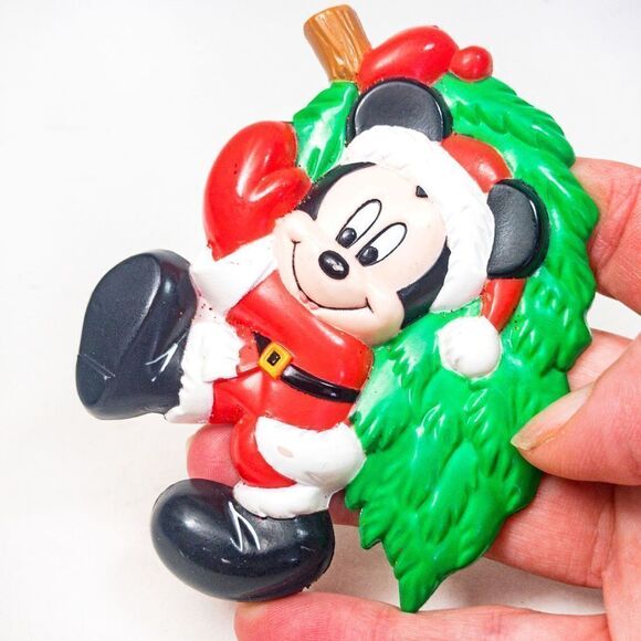 1995 Vintage Disney Mickey Mouse Santa & Christmas Tree Magnet - Picture 5 of 5